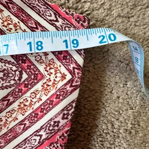 Skies‎ Are Blue Maxi Dress Bohemian Red White Spaghetti Strap Slit Lined Large - Picture 8 of 16